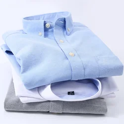 Mens Button Down Classic Oxford Long Sleeve Shirts Business Chest Pocket Dress Shirt Comfortable Casual Standard Fit Work Shirts