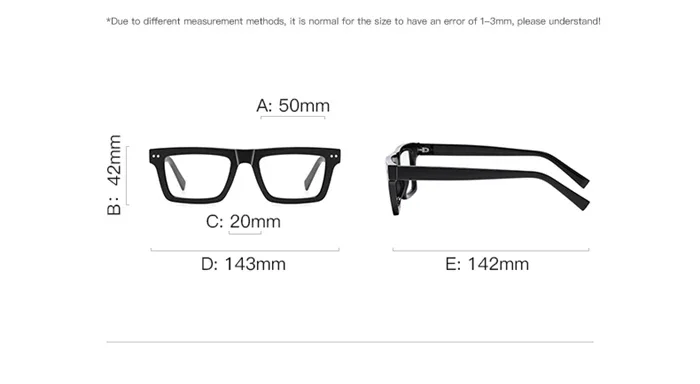 Transparenter schwarzer Rahmen, quadratische Kurzsichtigkeitsbrille für Männer, Lichtblocker, verschreibungspflichtige Studentenbrille, 0 -0,5 -0,75 bis -6,0 – Detail 9