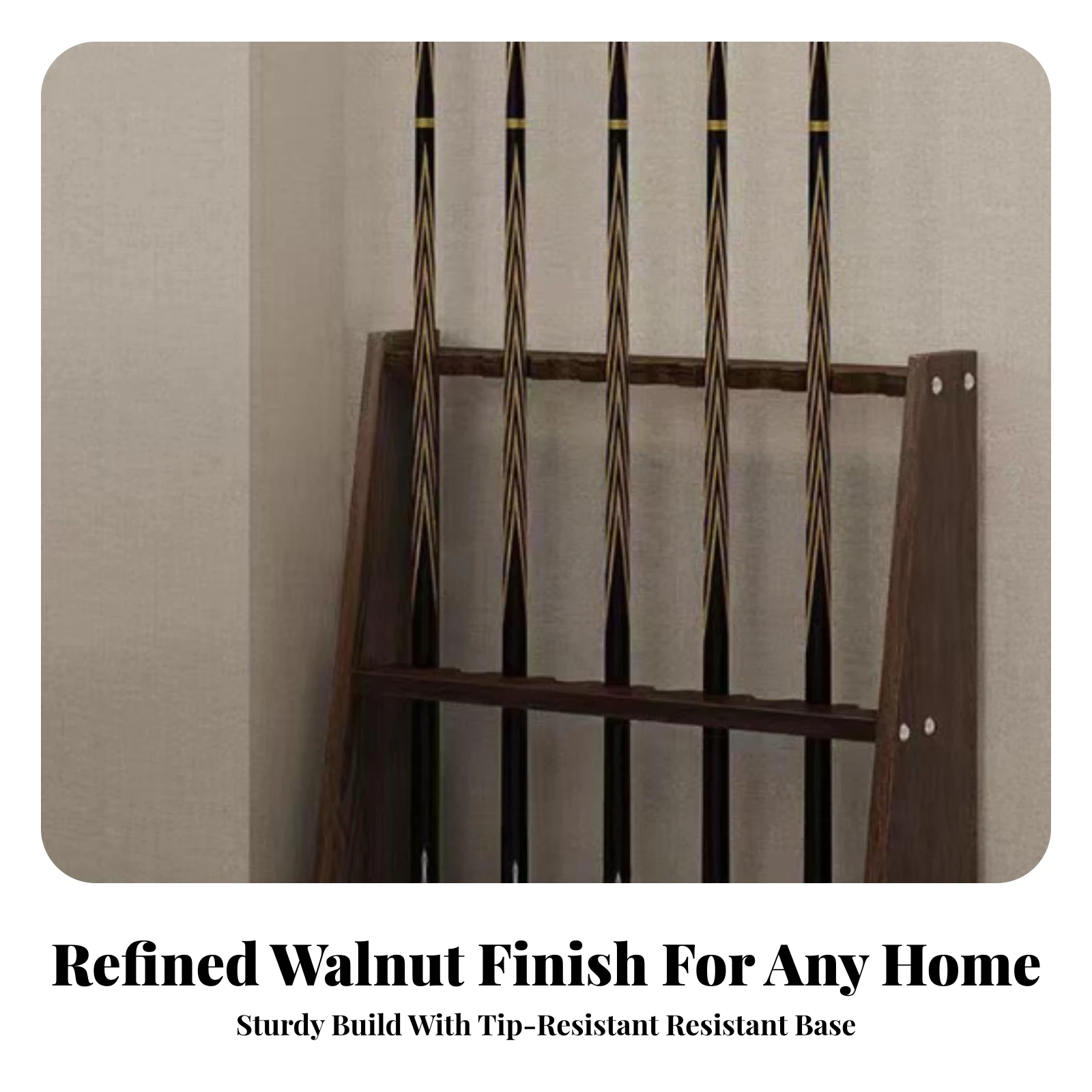 Billiard Cue Rack Upright Billiard Cue Rack with 10 Holes Furniture Long-Lasting Organized for Pool Enthusiasts, Game Room