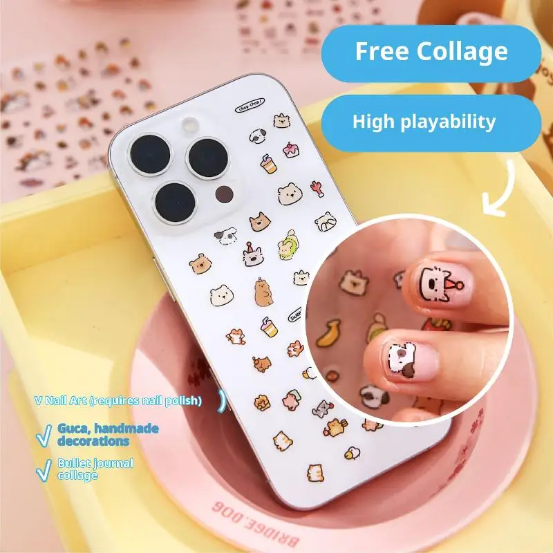 20 Sheets Handbook Material DIY Collage Calendar Diary Phone Case Tablet Notebook Decals Square Fairy Tale Series Sticker Book