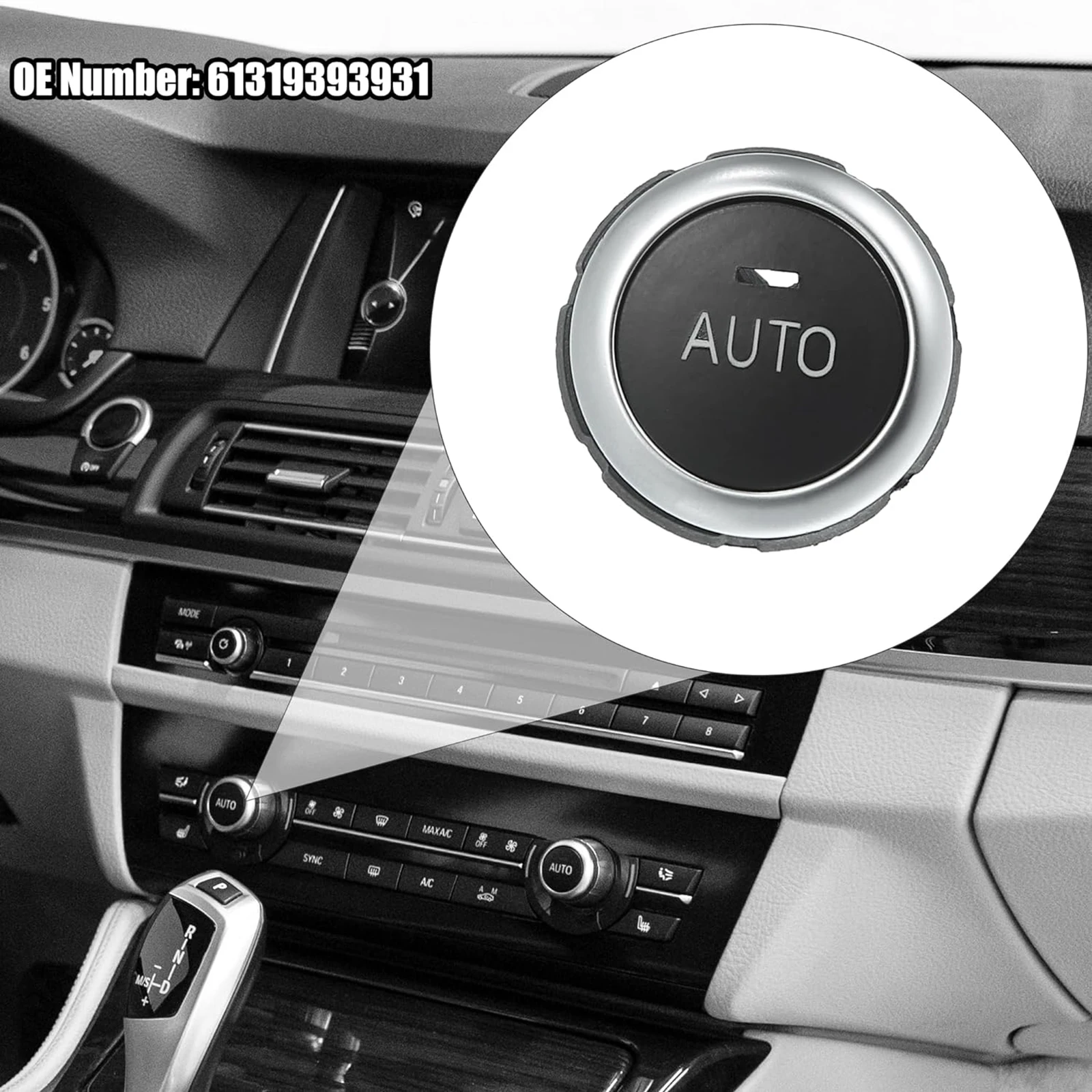1Pc Air Conditioner A/C Rotation Climate Control Switch Knob Button 61319393931 For BMW 528i 535i 550i 640i 650i Car Accessories