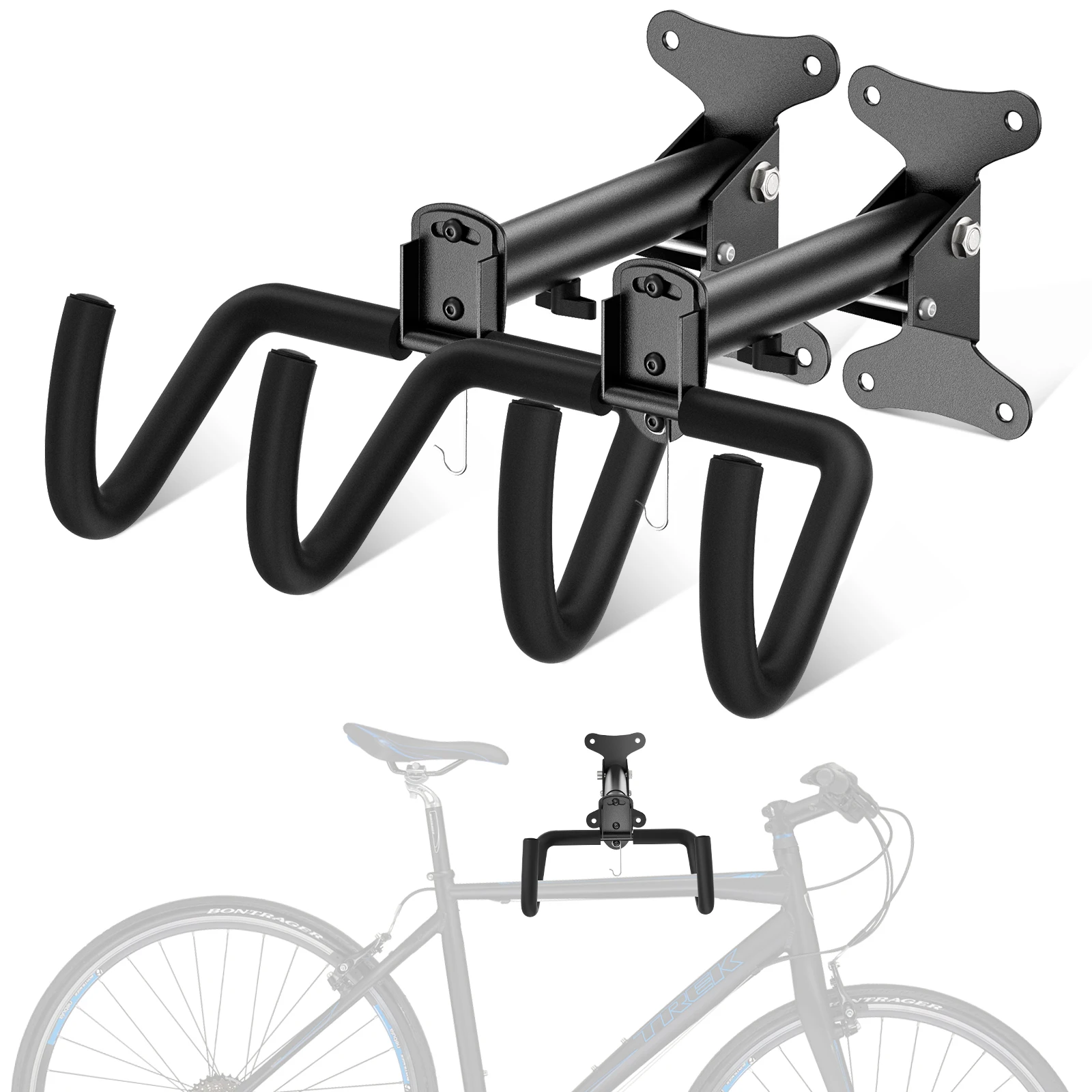 Bike Wall Hanger Bike Rack Wall Hook Holds Up To 55.1 Lbs Bike Wall Mount Foldable Wall Mount Bike Hanger for Home Space Saving