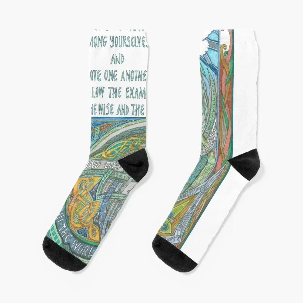 

St Columba's Blessing Socks moving stockings New year's Woman Socks Men's