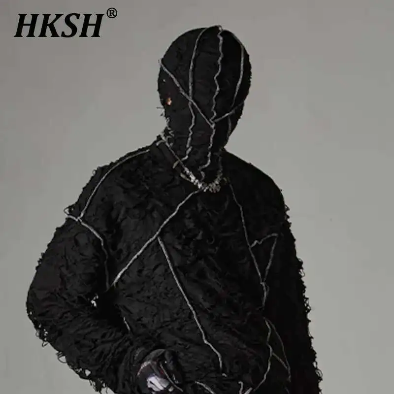 HKSH Men's Tide Lace Original Design Dark Streetwear Dance Rap Hip Hop Walk Show Shooting Pioneer Versatile Hat Punk Mask HK1875