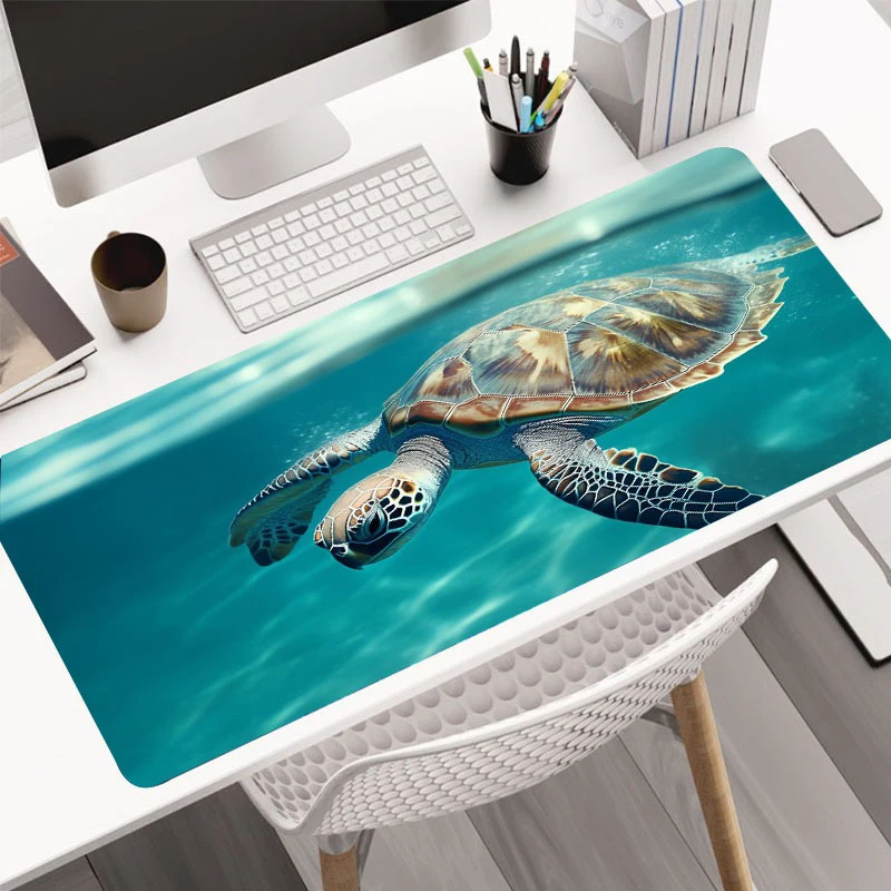 

Turtle In The Sea Mouse mat Large Gaming Mouse Pad E-Sports Office Keyboard Pad Computer Non-Slip Desk Mat Sea Kawaii Desk Pad