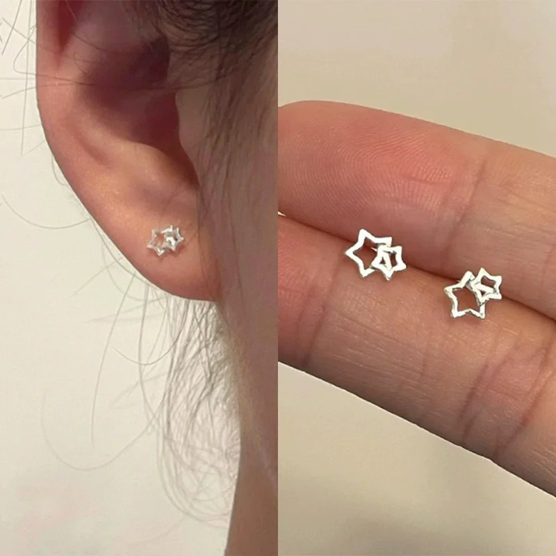 Trendy Mini Rhinestones Stud Earrings for Women Girls Daily Jewelry Cute Round Geometry Small Earrings Accessories - detail 10