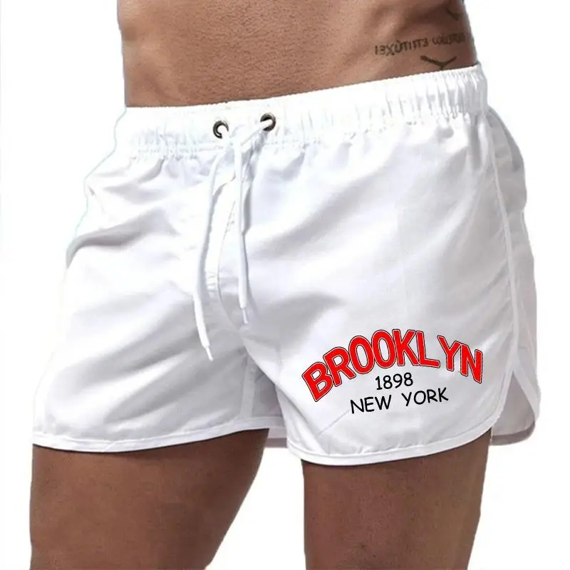 Summer Swimming Men's Shorts 2026 Beach Trunks Swim Gym Pants Quick Drying Homme Surf Ventilate Drawstring Fashion Casual Daily