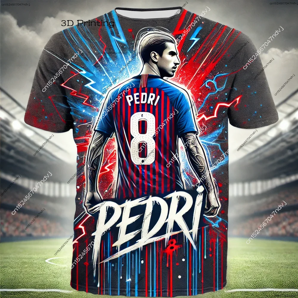 Neuankömmling 2025, AI Smart Design Pedri Herren-Fußball-T-Shirt, Fan-Spezial-Trikot-Set, Sommer, Outdoor-Sport, kurze Ärmel