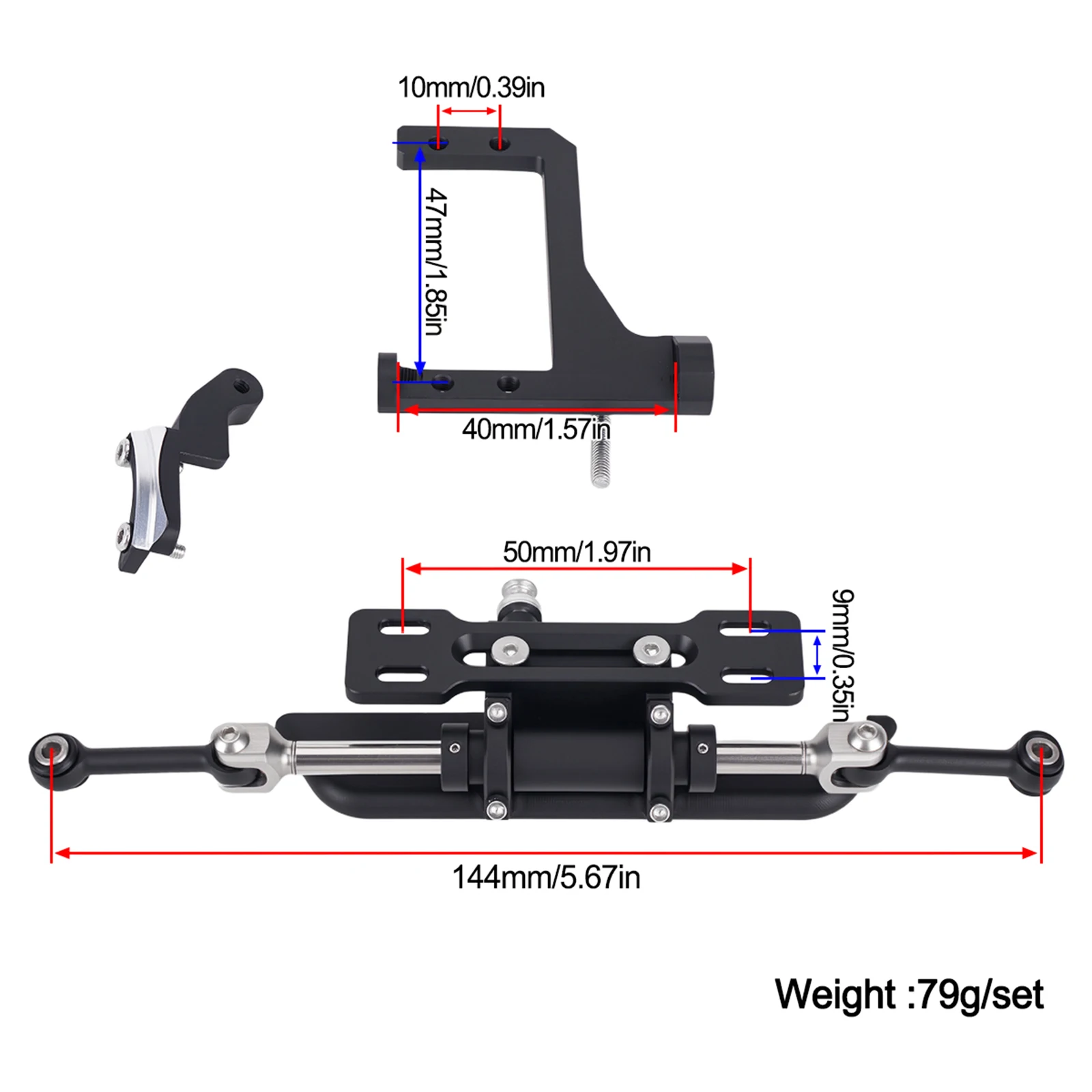 1/10 RC Crawler Hydraulic Steering Assist Kit with Servo Mount for Vanquish VS4-10 Phoenix F10 Portal Axle Upgrade