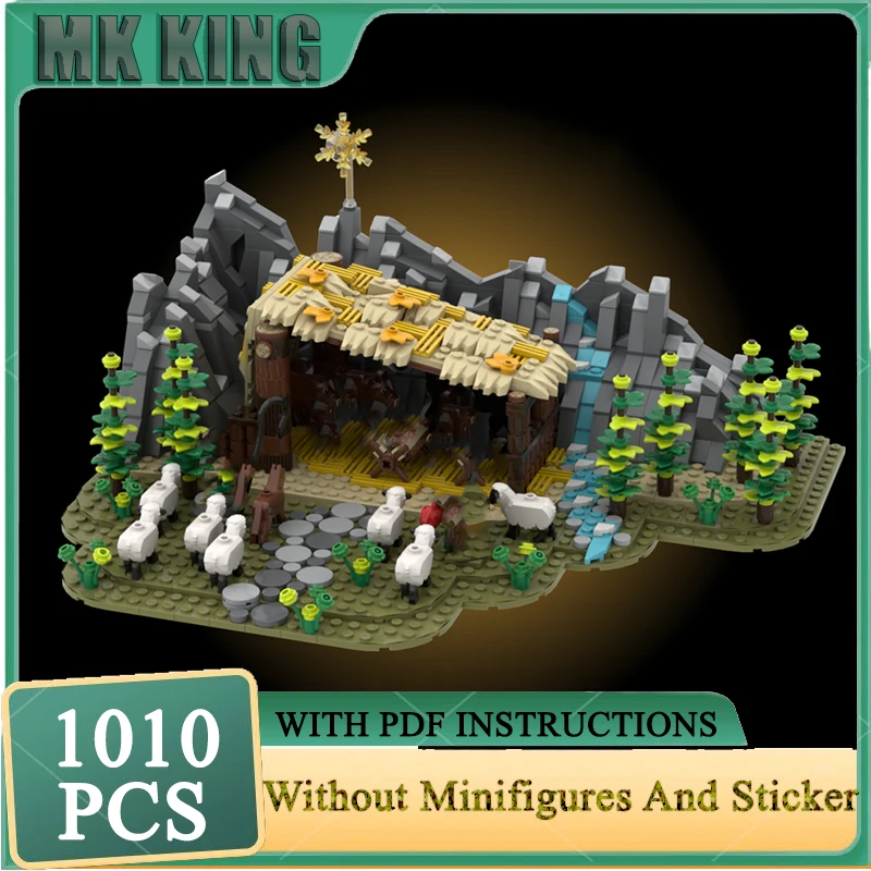 

Medieval Castle Model Moc Building Blocks Birth Scene Technology Bricks Christmas DIY Assembly Toys Construstion Gifts