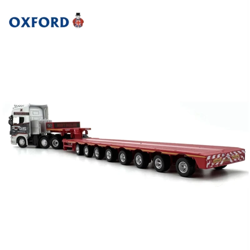 1:76 Oxford Diecast skala Multi Axle Trailer truk semi-trailer Model mobil logam campuran produk jadi simulasi Model statis anak laki-laki