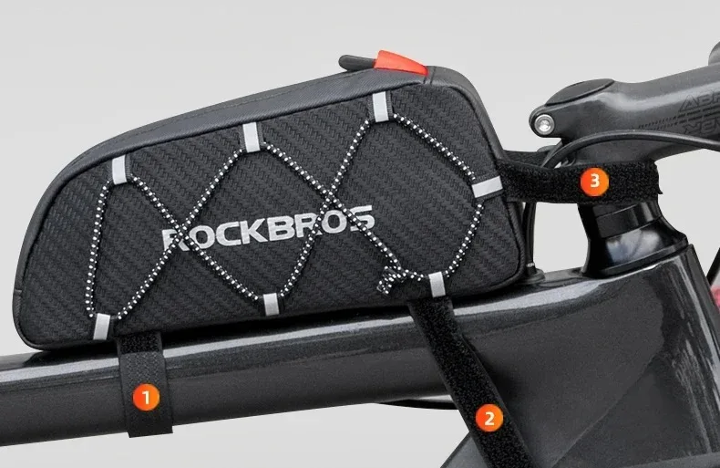 ROCKBROS Fahrradtasche Wasserdicht Reflektierend Vordere Oberrohr-Tasche Ultraleichte Fahrradtasche Radfahrtasche Touren-Ausrüstung – Detail 19