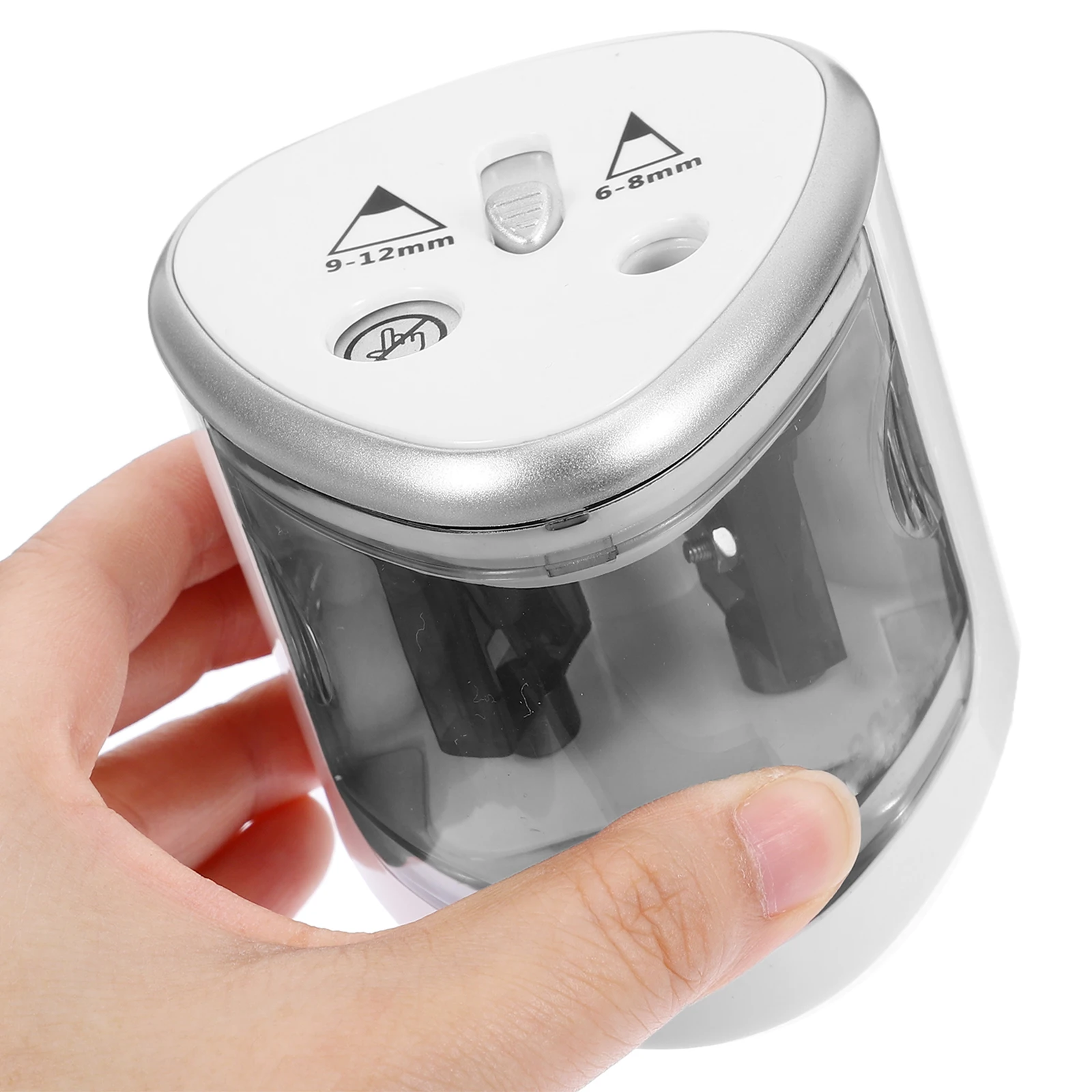 

Electric Pencil Sharpener Dual Holes Automatic for 6 12mm Pencils School Office Kids Safe Removable Holders Operated