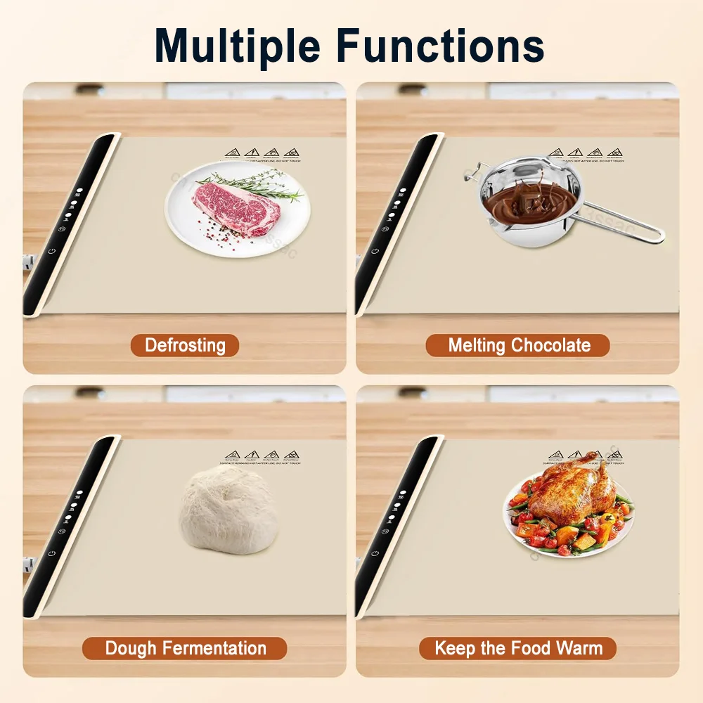 전기 온난화 트레이 접이식 음식 따뜻하게 빠른 가열 휴대용 식탁 따뜻한 음식 따뜻한 매트 전체 표면 난방