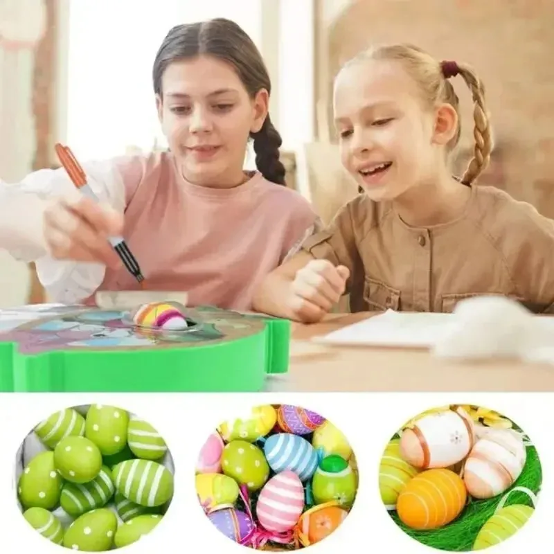 

Easter Egg Decorating Kit Diy Graffiti Electric Rotating Machine With Lights Music Painter Rabbit Egg Painting Machine