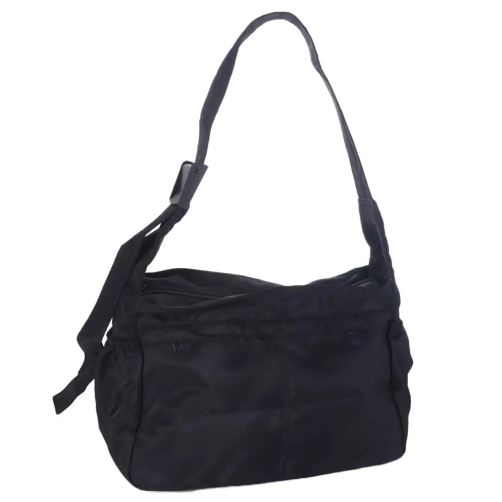 

Large-capacity Casual Shoulder Bag Solid Color Adjustable Nylon Tote Bag Zipper Closure Portable Sports Messenger Bag Shopping
