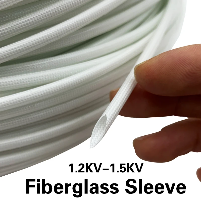 Fiberglass Tube Braided Silicone Resin Coated Soft Chemical High Temperature Insulated Cable Pipe Glass Fiber Sleeve Wire 200Deg