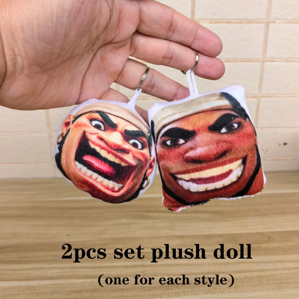 2pcs Set Press Can Make SSVGG Sound Big Mouth Mauga‌ Plush Doll Bag Keychain Overwatch 2 Maugaloa Malosi Anime Game Plushie Toys