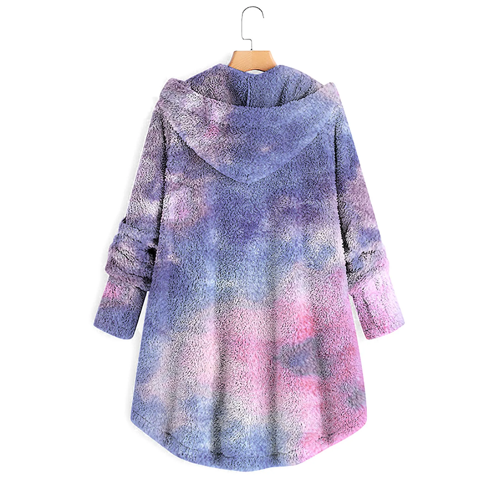 

Women Autumn Pocket Winter Tie-dyed Long Sleeve Keep Warm Fashion Coat Winter Warm Coats Women Coat Korean Style