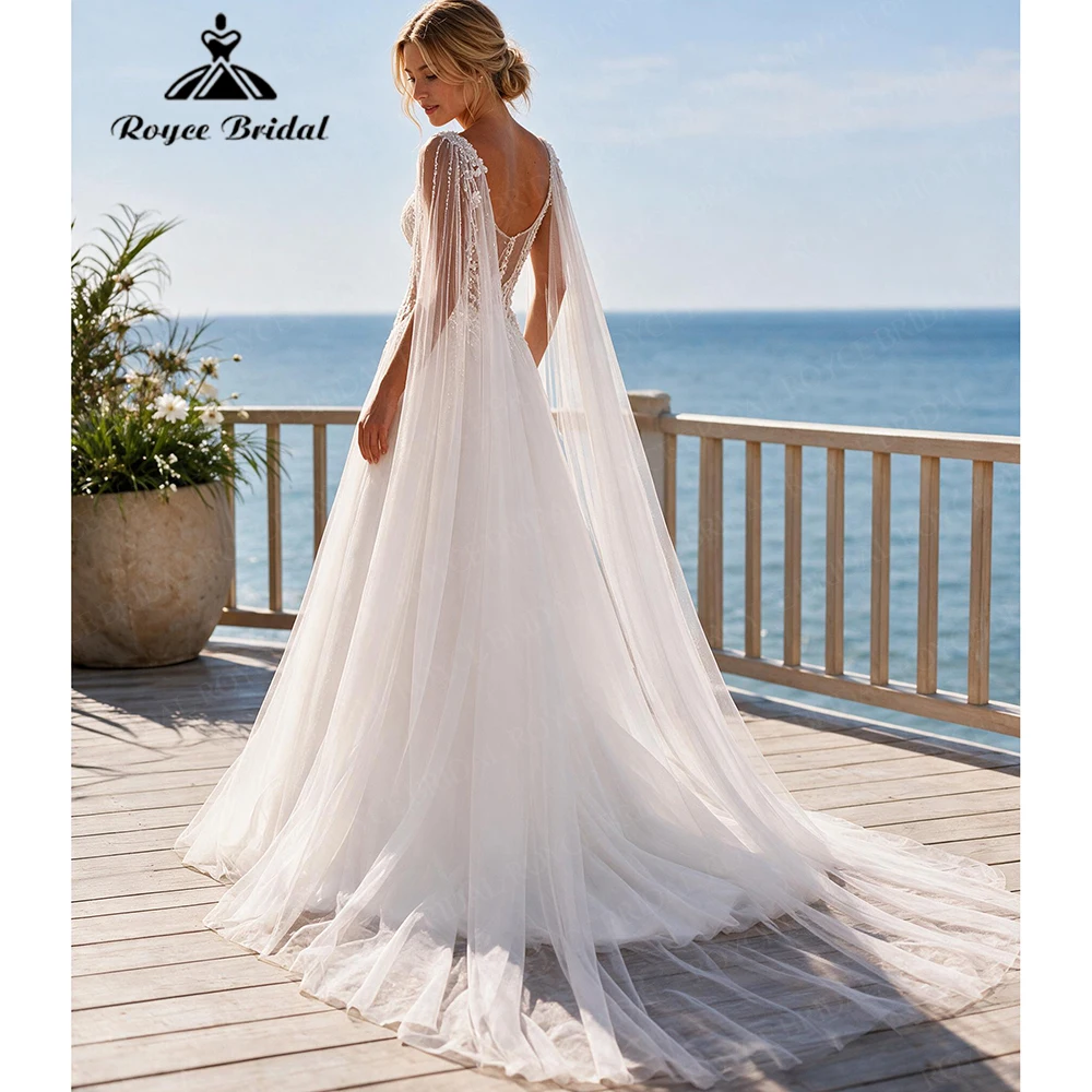 Roycebridal Elegant Sweetheart A Line Wedding Dresses 2027 Shawl Appliques Beach Bridal Gown Customized vestido de novia