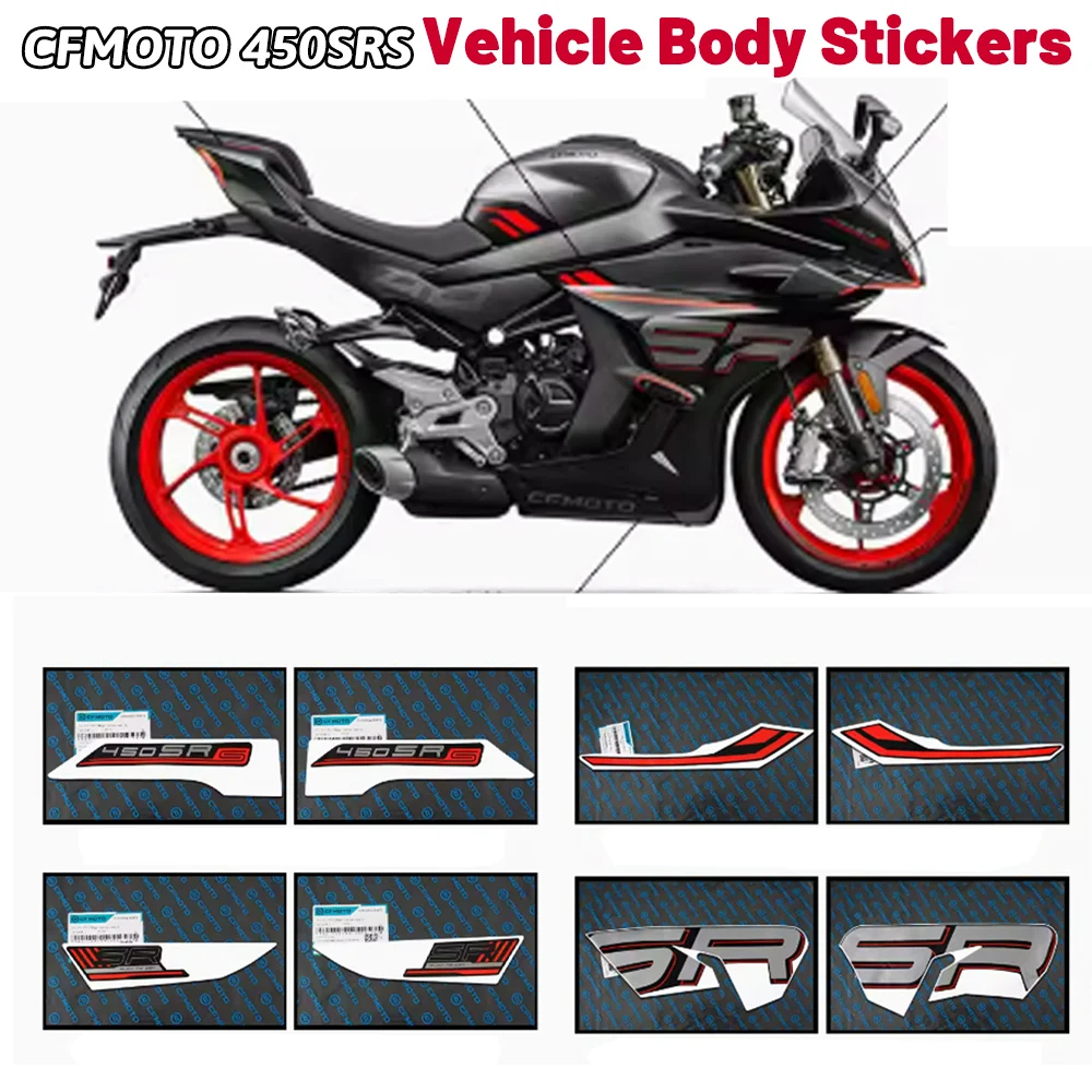 For CFMOTO 450SRS Suitable for 450SRS Original Factory Decal Zircon Black Full Car Decal CF400-6 Motorcycle Body Print Decal