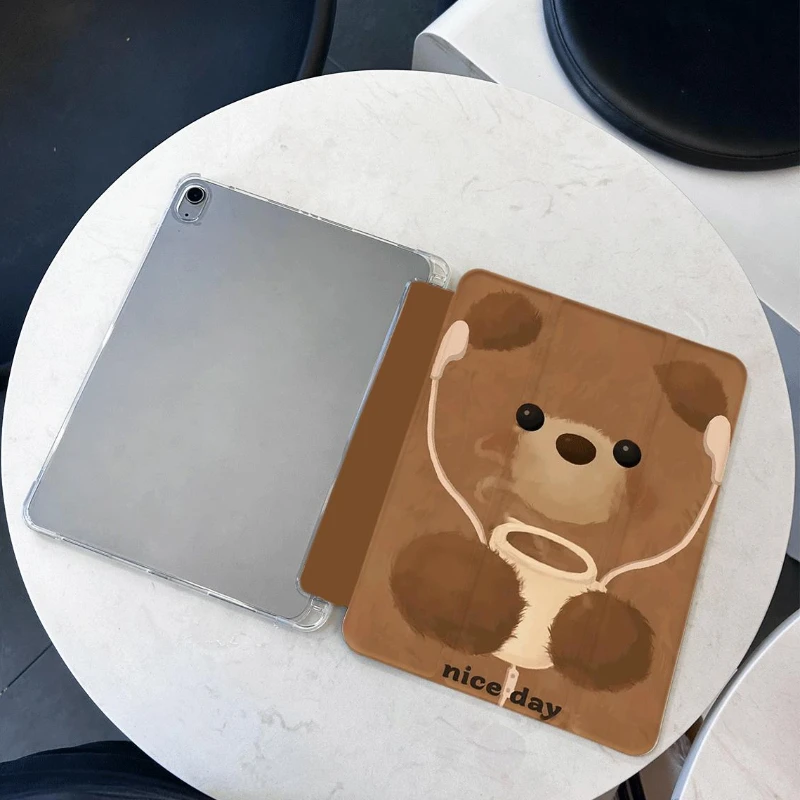 

Coffee Bear Flip Smart Cover for IPad Air 5 4 10.9 Cases Ipad Mini 6 IPad 10th Generation 9.7 5th 6th Gen 10.2 9th 8th 7th Shell