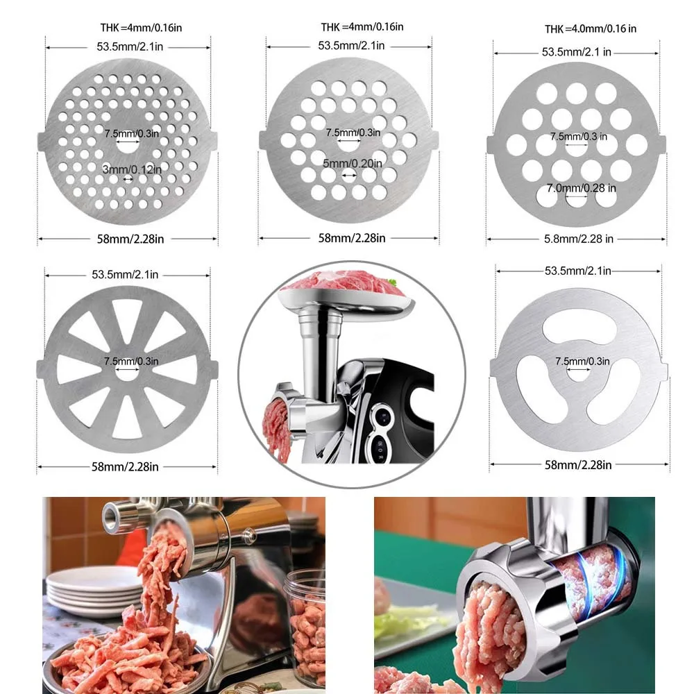 1Pc Meat Grinder Accessories Blade Enema Machine Orifice Plate Stainless Steel Grate Knife Net Fan-shaped Kitchen Tools