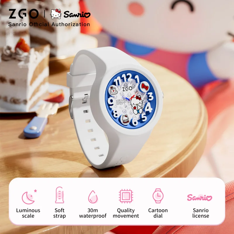 ZGO x HelloKitty Sanrio Quartz Watch Men Women Students Children Cute Cartoon Watch 897