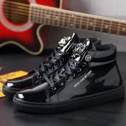2025 Street Male High-top Shoes Fashion Men's Casual Shoes Mirrored Trendy Men's Board Shoes Casual Sneakers Zapatos Para Hombre