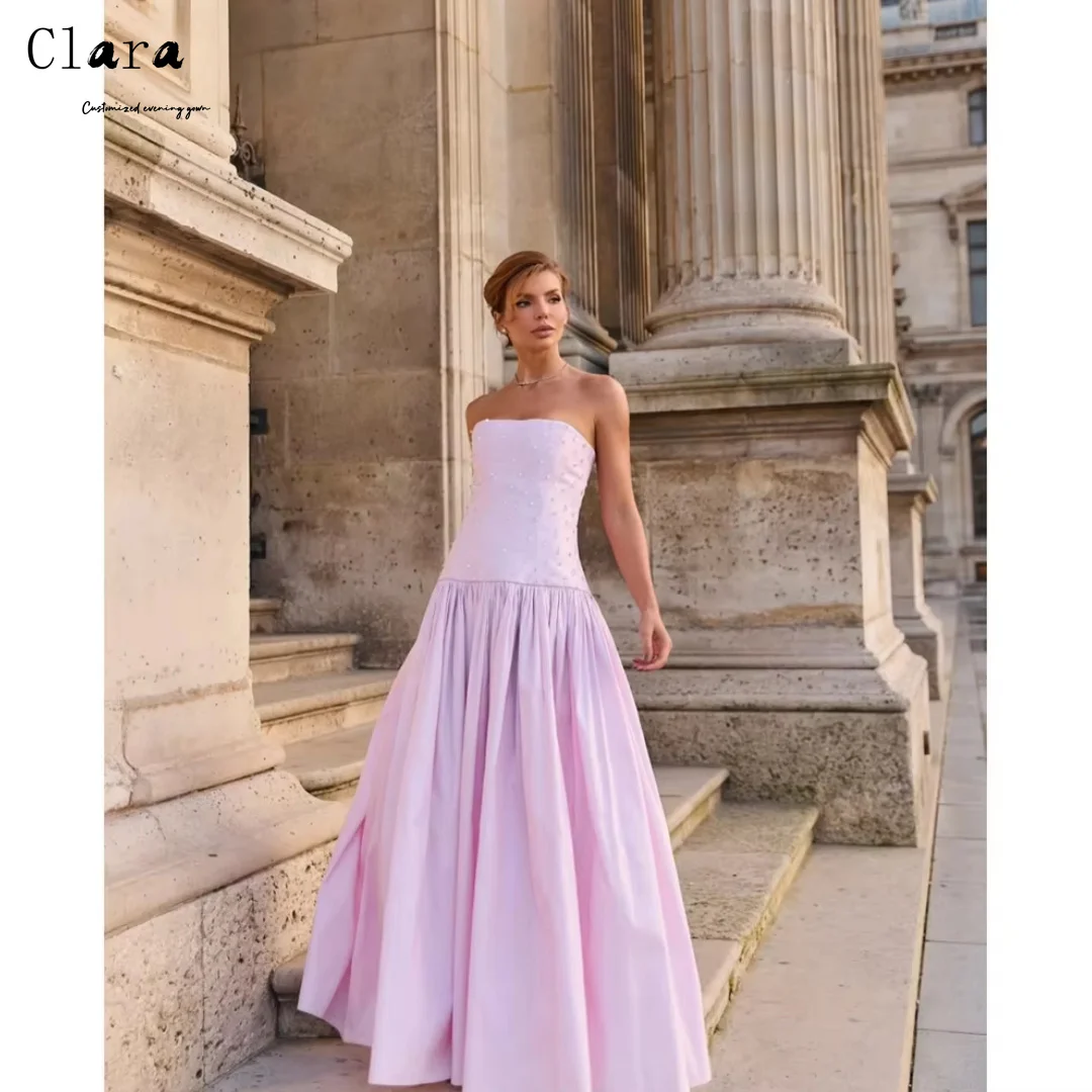 

Clara Custom Tube Top A-line Rhinestone Sleeveless Elegant Evening Dresses for Woman Luxury Women's Elegant Party Dress Prom