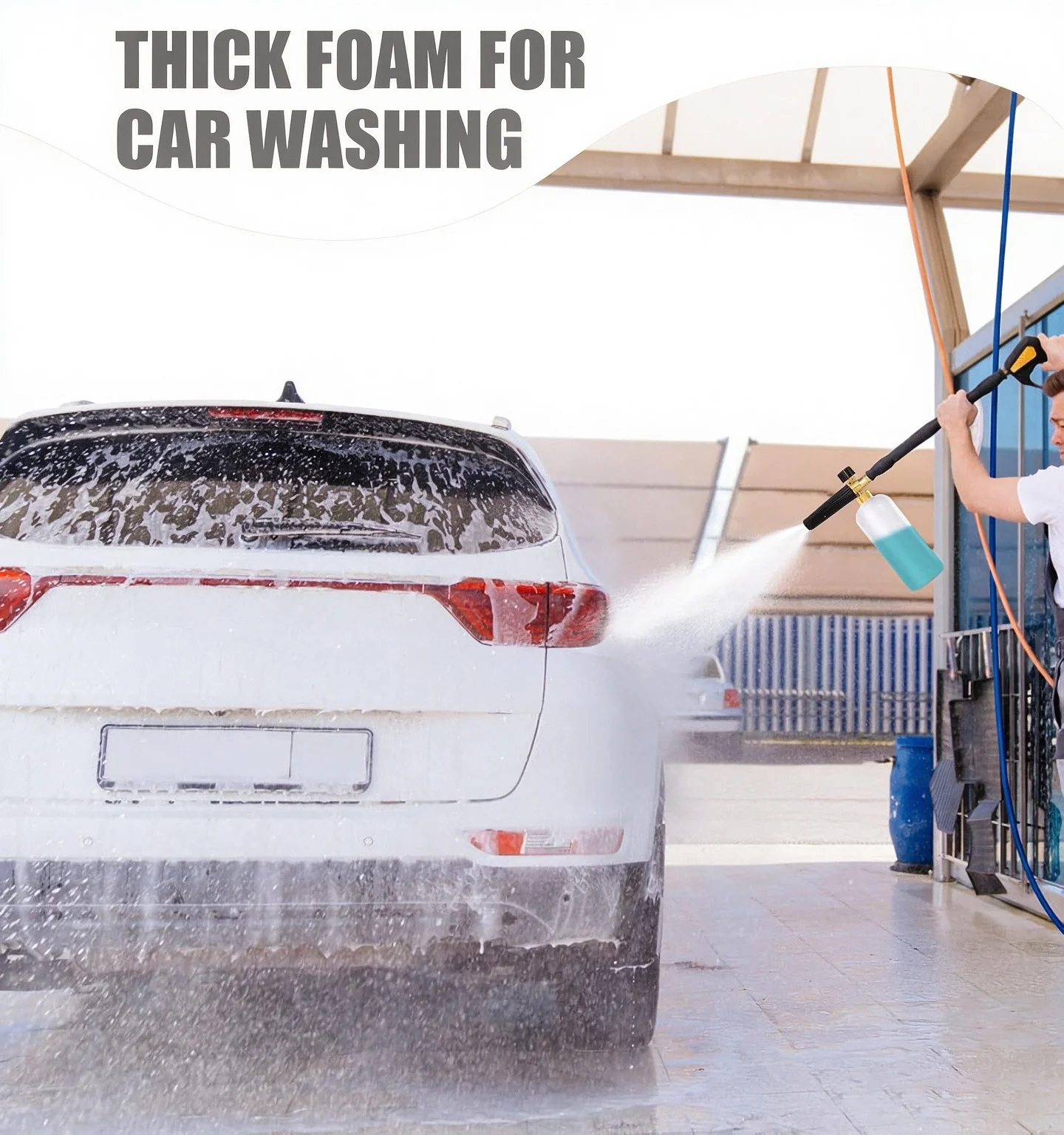 Car Wash Snow Foam Lance with 1L Bottle, Adjustable Soap Dispenser Nozzle Compatible with Nilfisk Alto KEW WAP