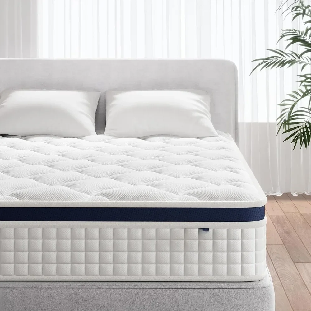 

Queen Size Mattress Bed in A Box, 10 Inch Hybrid Mattress with Zero Pressure Foam, Innerspring Mattress for Pressure Relief