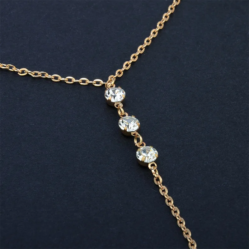 Hot Sale Sexy Women\'s Crystal Back Chain Necklace Bikini Beach Crossover Back Jewelry Wedding Back Dress Accessories Wholesale