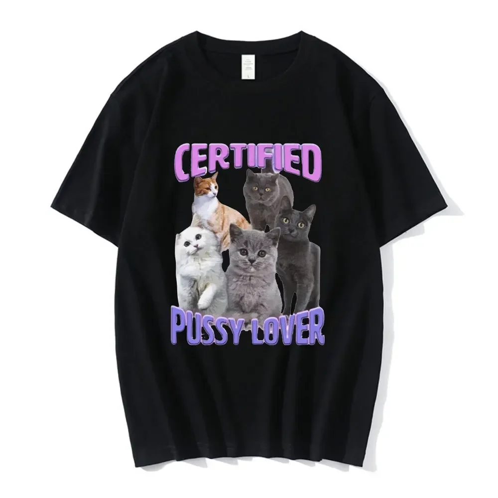 

Women's Certified Cat Emoji T-shirt Casual Retro Short Sleeve T-shirt Street Fashion Graphic T Shirts Women Clothing Streetwear