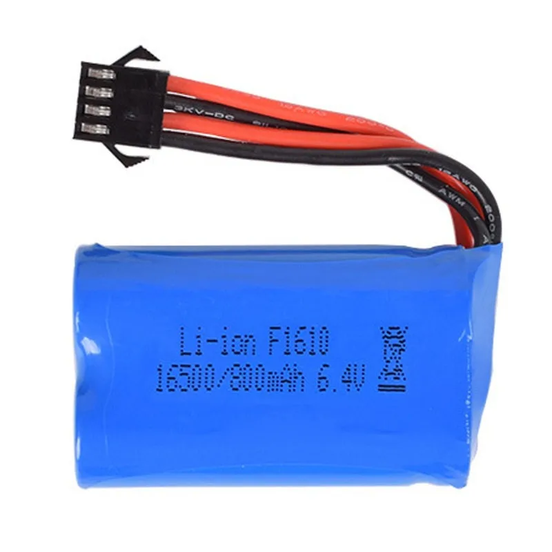 6.4V 800mAh SM4P 16500 lithium iron phosphate battery charging 6 wheels off-road remote control car model battery