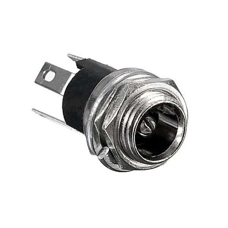 10 pz 1A 16v per alimentatore cc presa Jack 3 poli saldatura montaggio a pannello connettore 5.5mm 2.1mm adattatore spina 5.5*2.1mm con dadi