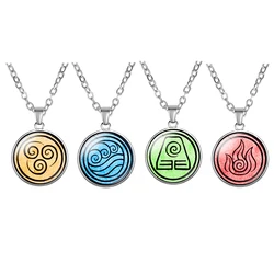 The Last Airbender Necklace Gifts -1 or Complete Set of Four Elements Chain Necklace - Airbender Jewelry Avatar Merch