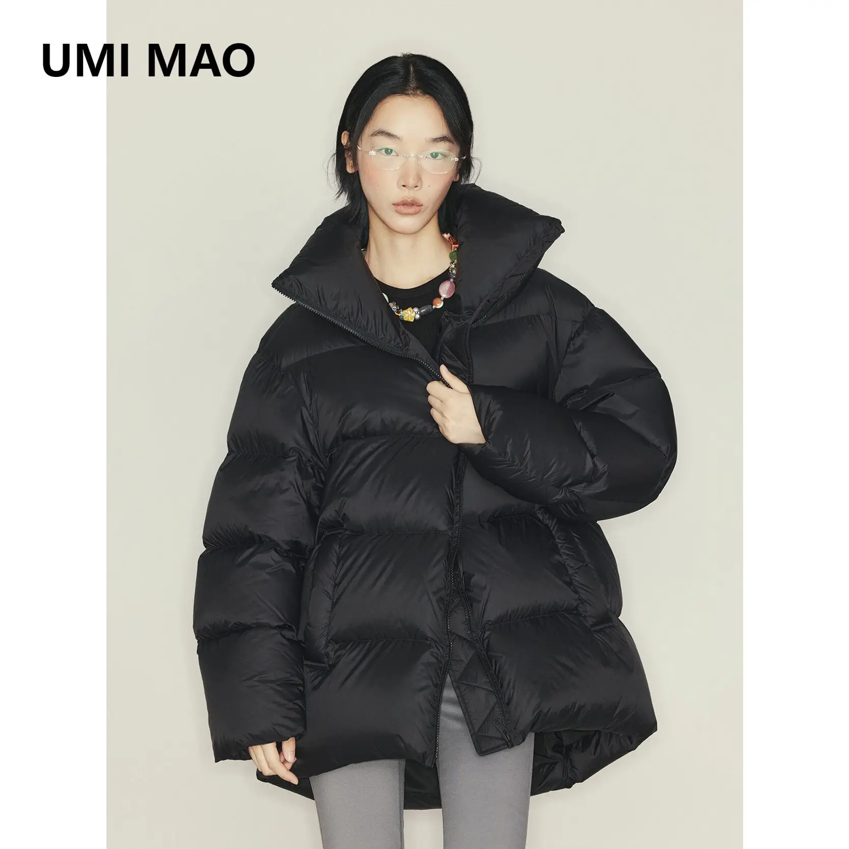 

UMI MAO 90 White Duck Down Jacket Korean New Misty Ultra Light Lightweight Loose Long Sleeved Bread Coat Femme