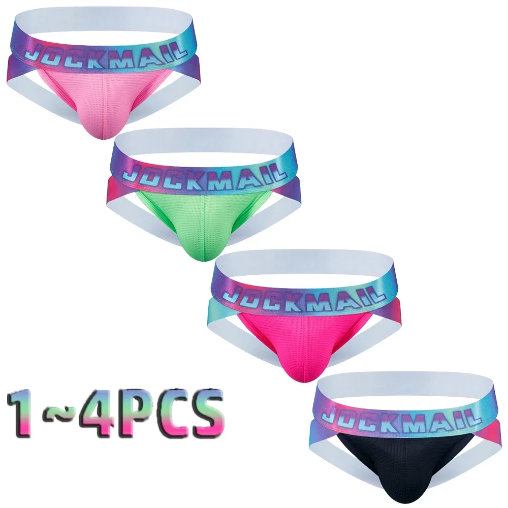 

Men Sexy Mesh Jockstrap Underwear Thongs G Strings Open Butt Cuecas Calzoncillos Fashion Gradient Slips Panties Athletic Thongs