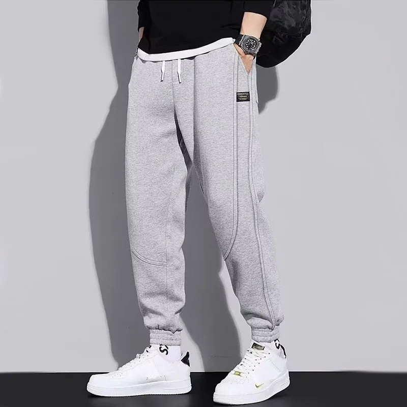 Pantalon de sport décontracté à taille élastique pour hommes, pantalon de survêtement de jogging, pantalon de course, pantalon d'entraînement, salle de sport, fitness, document solide, FJM, automne, hiver