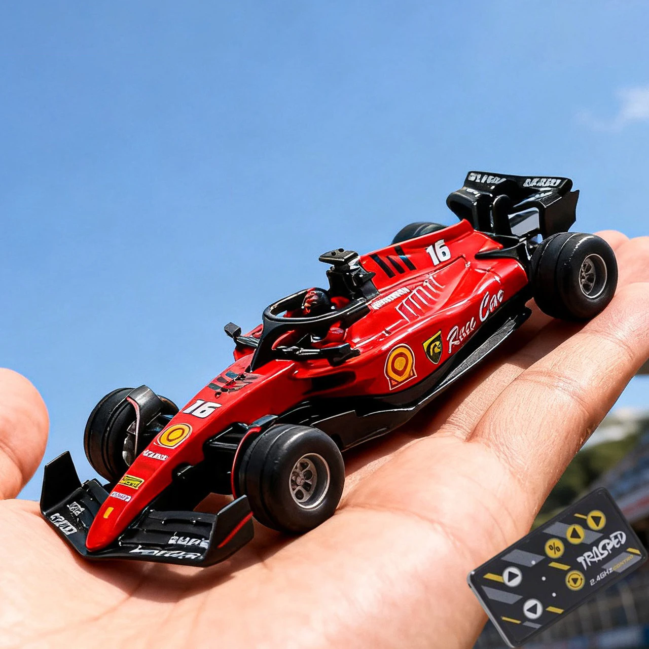 RC Car 1:64 Scale Mini Alloy Car Model Adjustable Lighting High-Speed Racing Remote Control Car Desktop Toy for Children