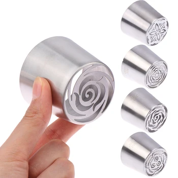 1Pc Rvs Russische Piping Tips Kerst Cake Icing Frosting Nozzles Voor Cupcake Decoratie DIY Keuken Bakken Tool