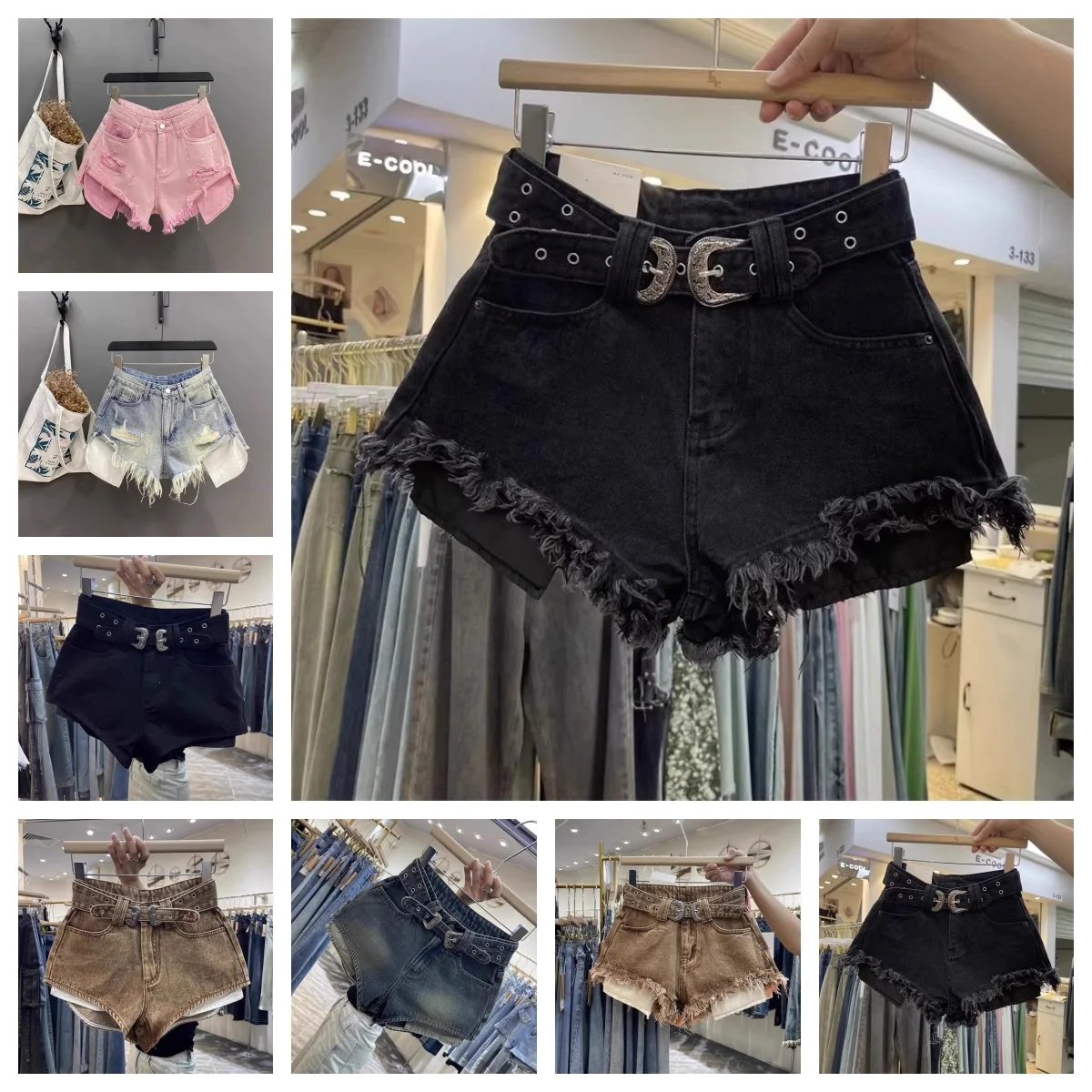 

Hairy Edge Sexy Hot Girl Denim Shorts 2025 Summer New High Quality Women Jeans Mujer High Waist Legs Long Hot Pants