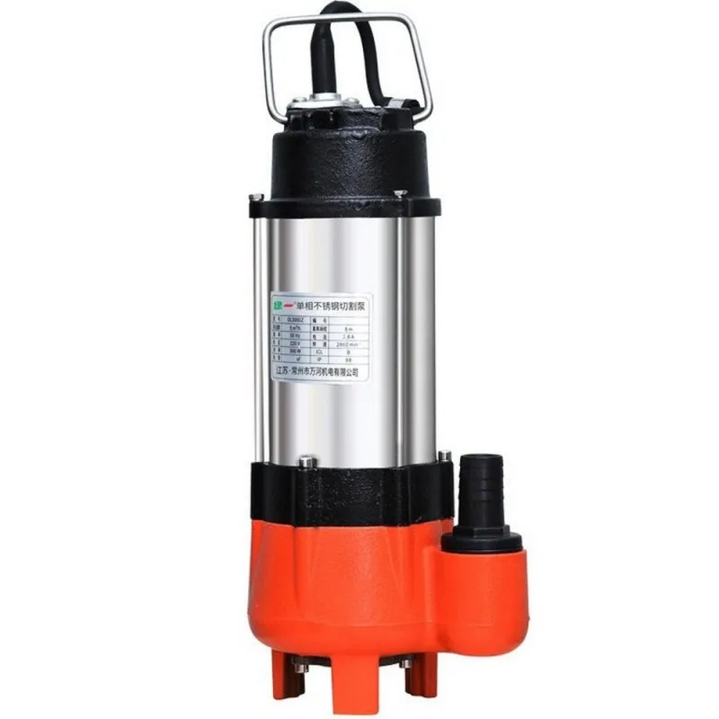 

220V Submersible Pump Non-blocking Submersible Dirty Water Pump Jet Pump Bore Sewage Garden Well Tank Cleaning Tool Stainless