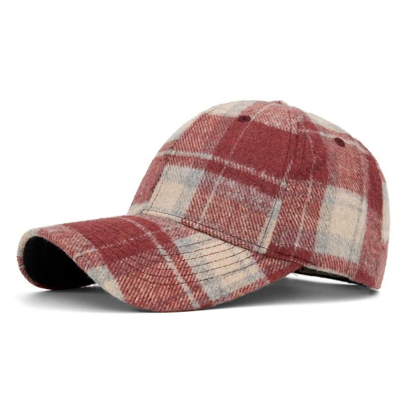 Hüte für Männer und Frauen, neue klassische karierte Baseballkappe für Herbst und Winter, hartkrempige, gesichtsschlankmachende Entenschnabelkappe, Sonnenhut – Detail 9