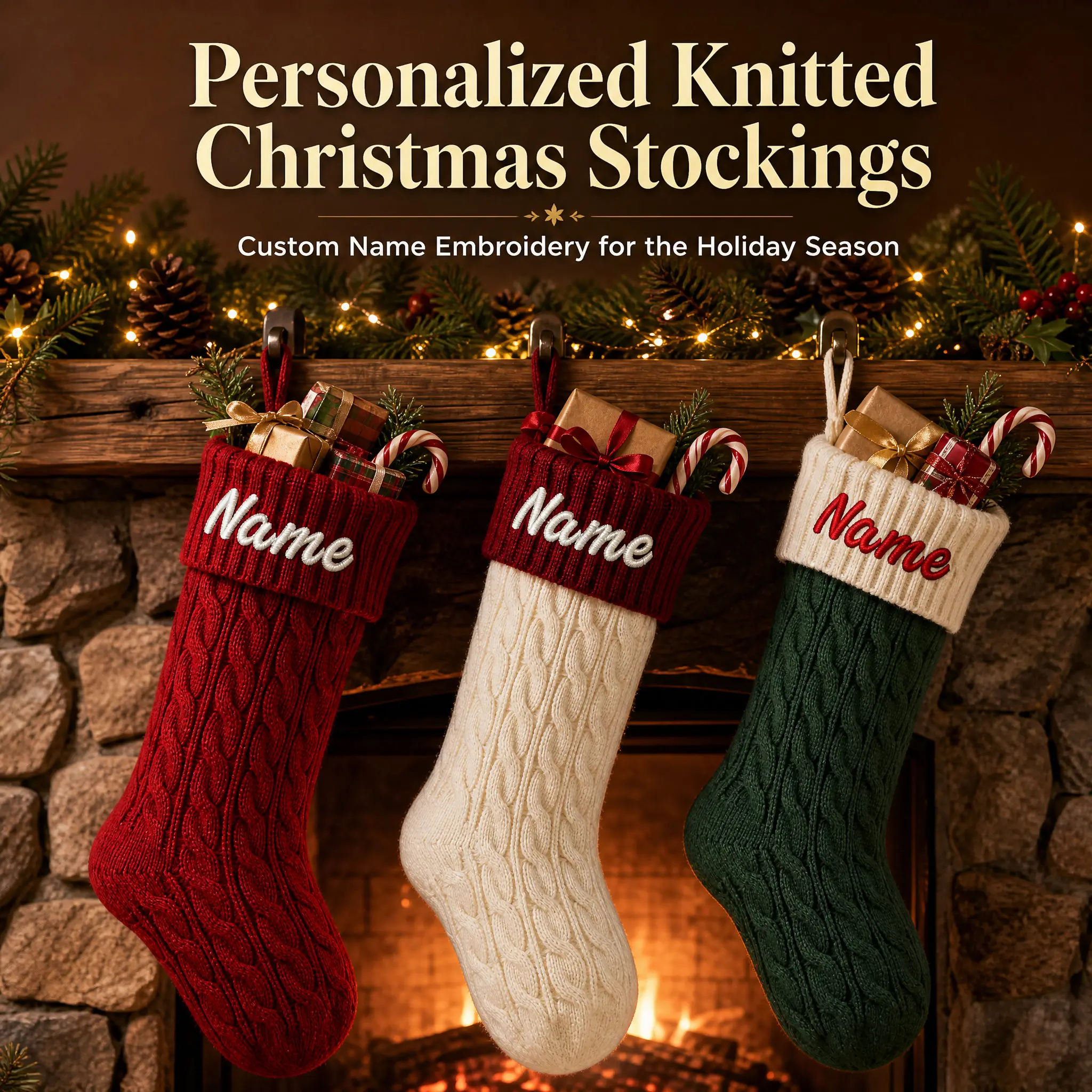 Embroidery Xmas Stocking - Personalisierbare Weihnachtsstrümpfe mit individueller Stickerei und