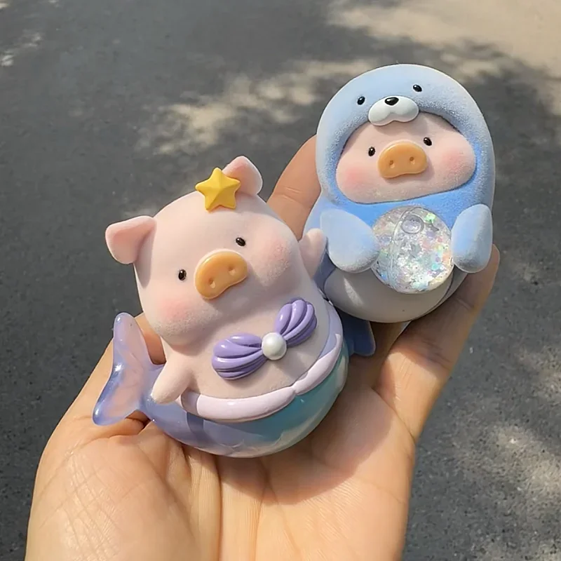 Hot Sale Lulu The Piggy Ocean Series Anime Figure Kawai Pig Model Doll Cute Doll Toy Ornament Desktop Toy Model Surprise Gifts