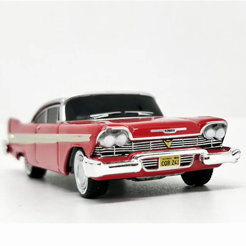 Diecast 1/64 Scale 1958 Plymouth Vintage Cars Alloy Car Model Retro Ornaments Collectibles Scene Display Gift Toys