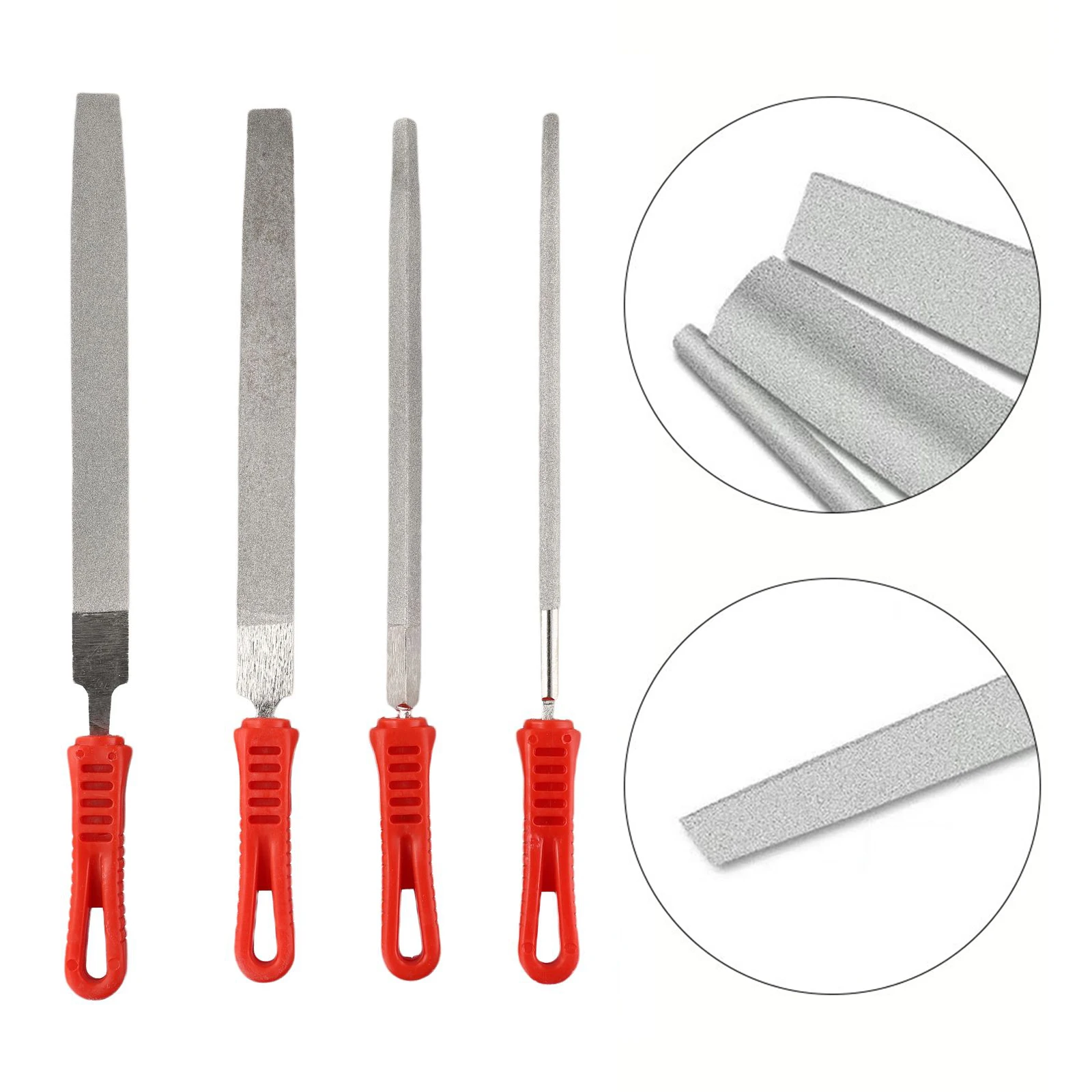 

Brand New Diamond File Non-slip Handle Suspension Hole Design 1/4pc Comfortable Grip Craft For Polishing Metal Jeweler