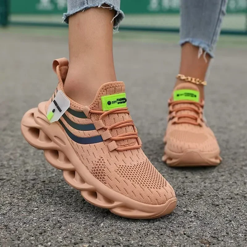 أحذية رياضية صيفية قابلة للتنفس للرجال والنساء أحذية زوجين غير رسمية ممتصة للصدمات وتخزين المؤقت والسفر والركض البطيء أحذية سميكة سوليد #3